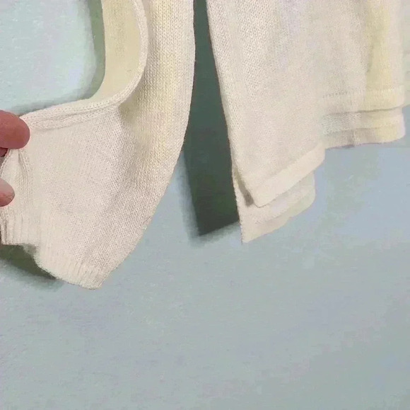 Old Navy San Francisco long sleeve ivory cotton polyester slit side sweater NWT - Picture 2 of 6